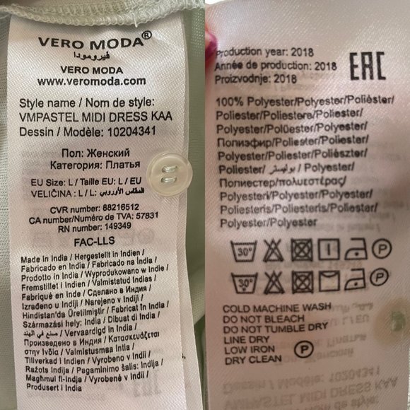 Vero Moda Pastel Midi Dress Ruffle Tiered Mint Green Lined Dress Size L - Picture 13 of 14